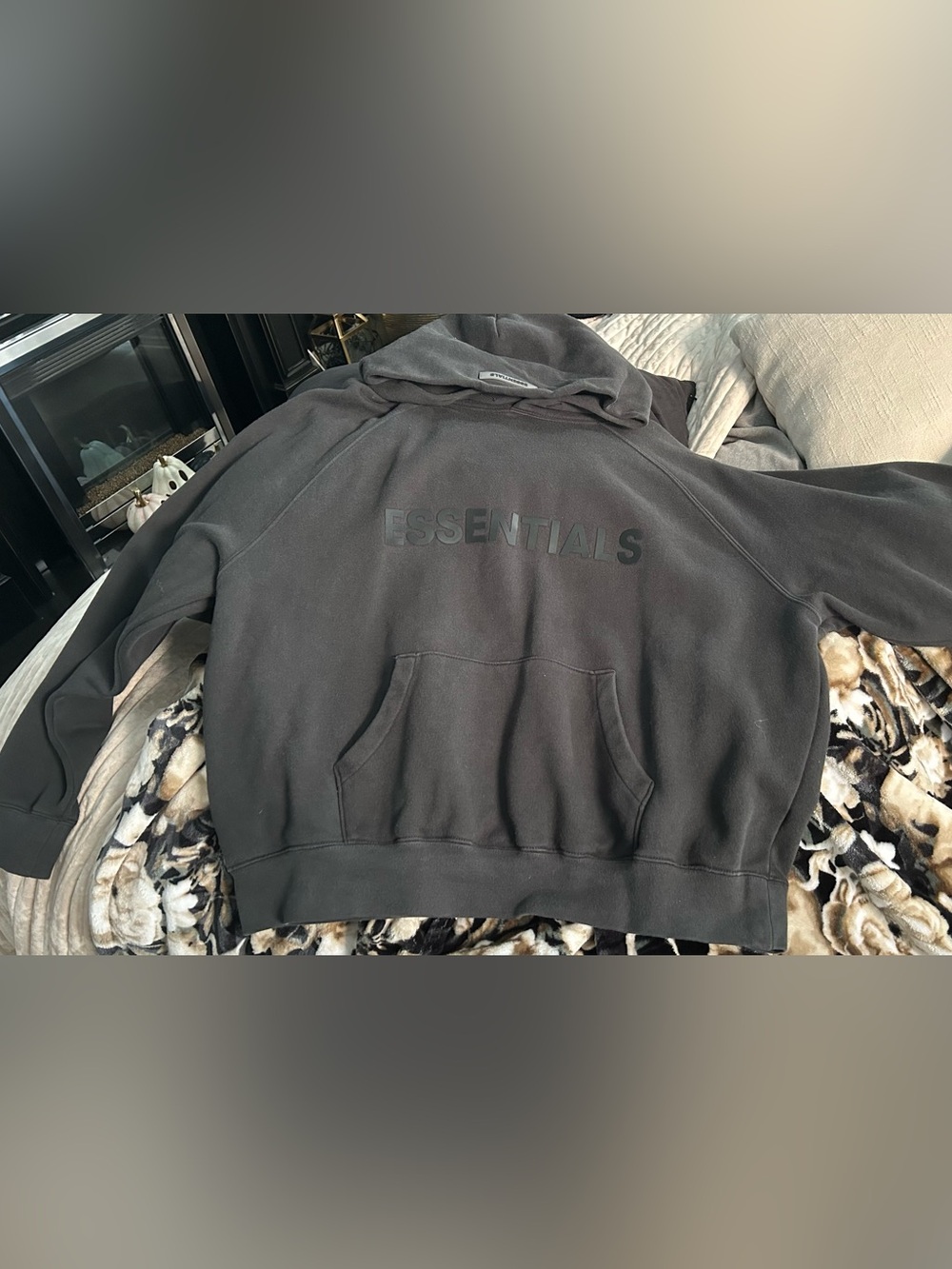 ESSENTIALS Black Hoodie